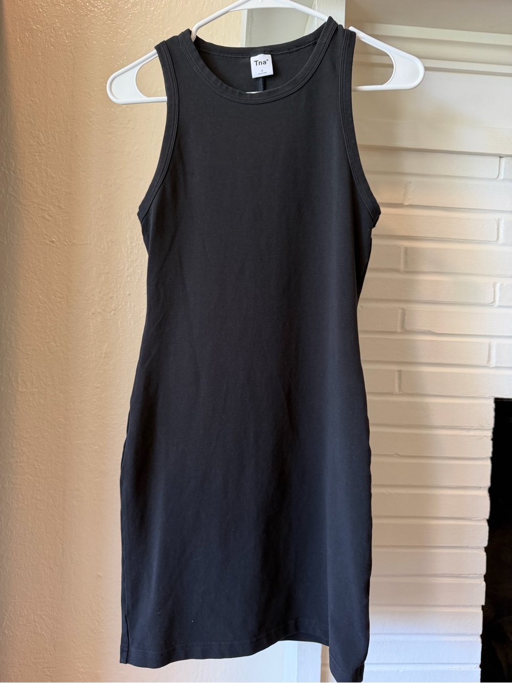TNA Aritzia Black Sleeveless Midi Dress Organic Cotton Size Small